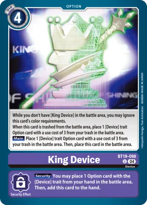 King Device, Digimon card BT19-098