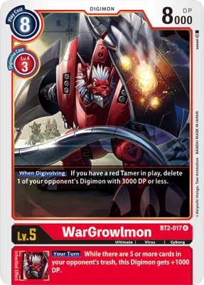 WarGrowlmon, Digimon card BT2-017