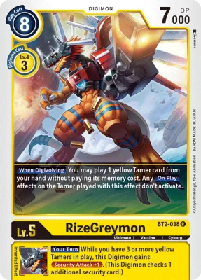 RizeGreymon, Digimon card BT2-038