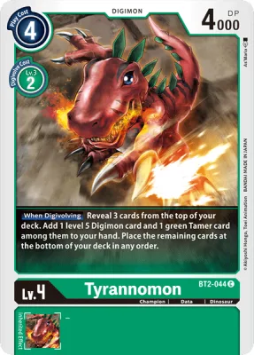 Tyrannomon, Digimon card BT2-044