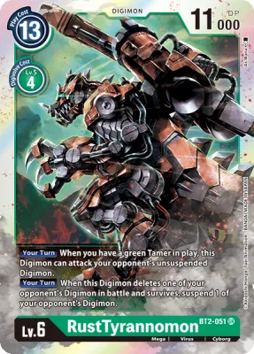 RustTyrannomon, Digimon card BT2-051