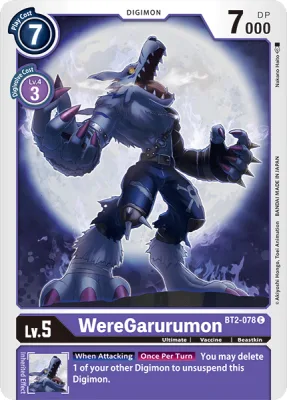 WereGarurumon, Digimon card BT2-078