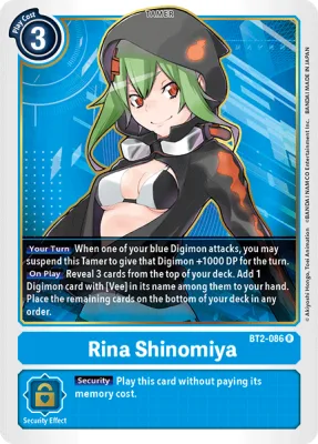 Rina Shinomiya, Digimon card BT2-086