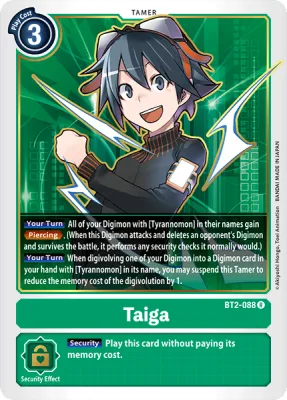 Taiga, Digimon card BT2-088