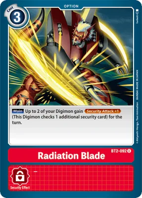 Radiation Blade, Digimon card BT2-092