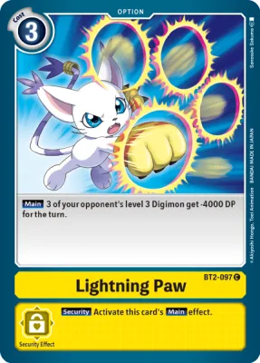 Lightning Paw, Digimon card BT2-097