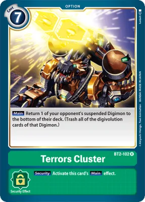 Terrors Cluster, Digimon card BT2-102