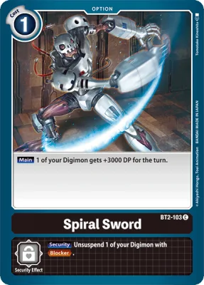 Spiral Sword, Digimon card BT2-103
