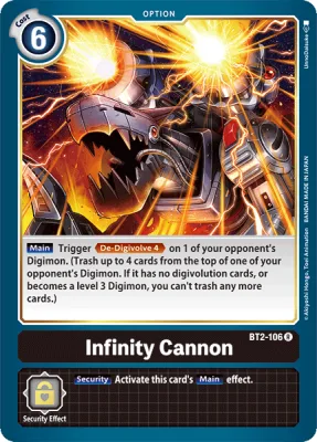 Infinity Cannon, Digimon card BT2-106