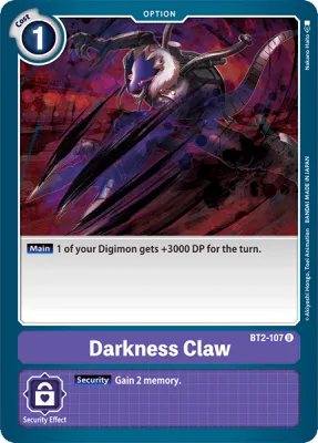 Darkness Claw, Digimon card BT2-107