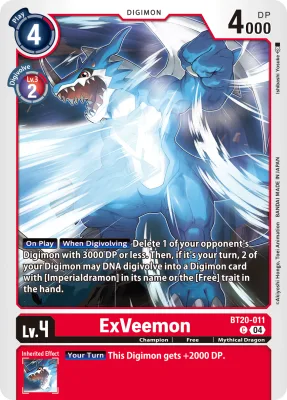 ExVeemon, Digimon card BT20-011
