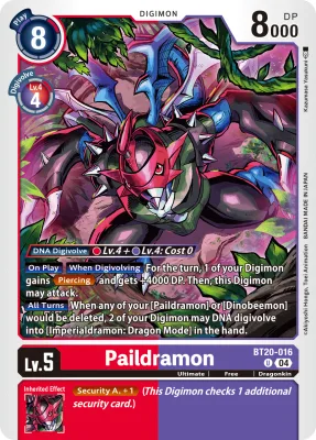 Paildramon, Digimon card BT20-016