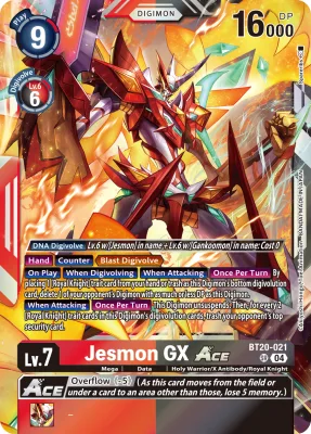 Jesmon GX ACE, Digimon card BT20-021