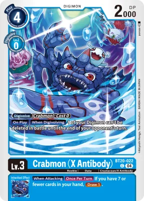Crabmon (X Antibody), Digimon card BT20-022