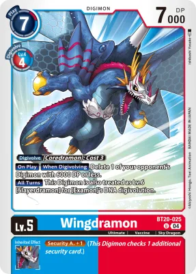 Wingdramon, Digimon card BT20-025