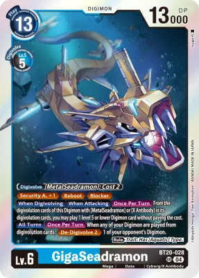 GigaSeadramon, Digimon card BT20-028