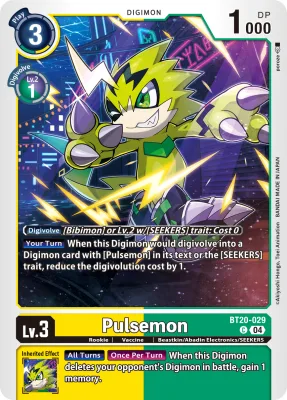 Pulsemon, Digimon card BT20-029