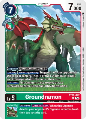 Groundramon, Digimon card BT20-042