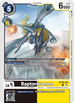 Raptordramon, Digimon card BT20-051