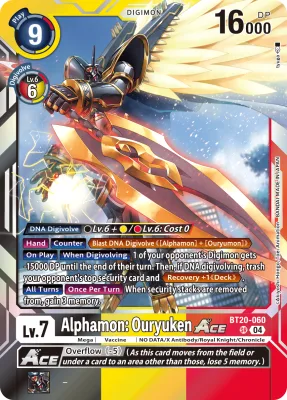 Alphamon: Ouryuken ACE, Digimon card BT20-060