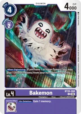 Bakemon, Digimon card BT20-068