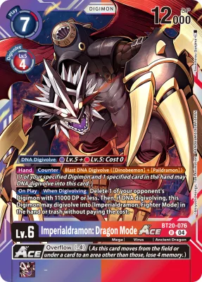Imperialdramon: Dragon Mode ACE, Digimon card BT20-076