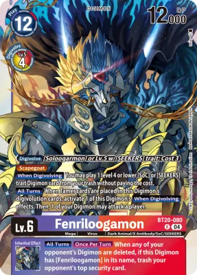 Fenriloogamon, Digimon card BT20-080