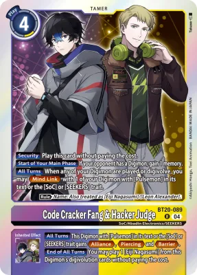 Code Cracker Fang & Hacker Judge, Digimon card BT20-089