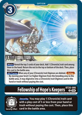 Fellowship of Hope's Keepers, Digimon card BT20-095