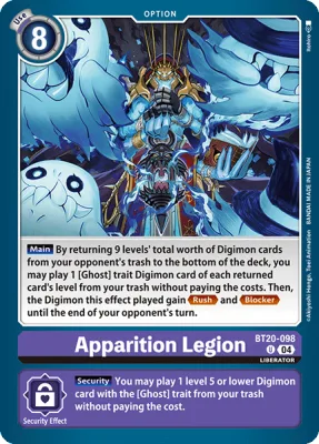 Apparition Legion, Digimon card BT20-098