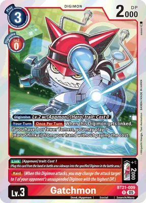 Gatchmon, Digimon card BT21-009