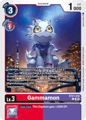 Gammamon, Digimon card BT21-010