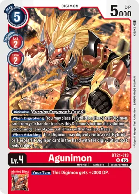 Agunimon, Digimon card BT21-013