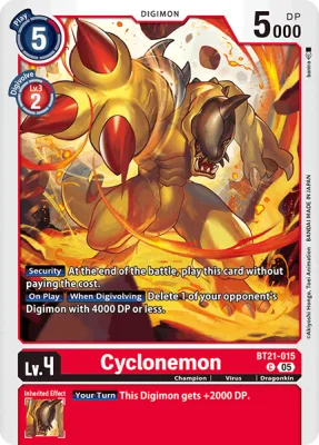 Cyclonemon, Digimon card BT21-015
