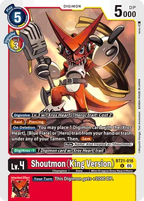Shoutmon (King Version), Digimon card BT21-016