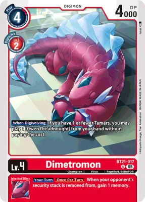Dimetromon, Digimon card BT21-017