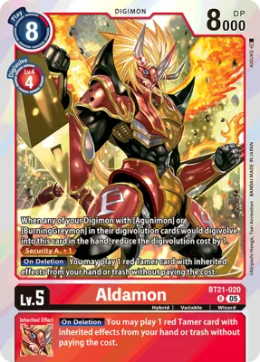 Aldamon, Digimon card BT21-020