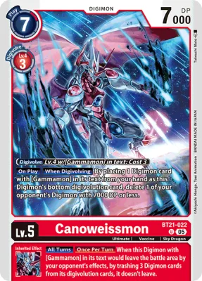 Canoweissmon, Digimon card BT21-022