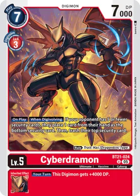 Cyberdramon, Digimon card BT21-024