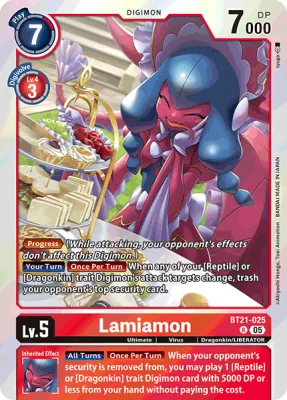 Lamiamon, Digimon card BT21-025