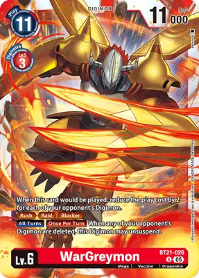 WarGreymon, Digimon card BT21-026