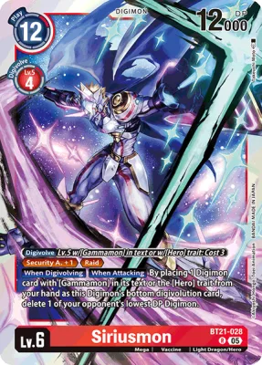 Siriusmon, Digimon card BT21-028