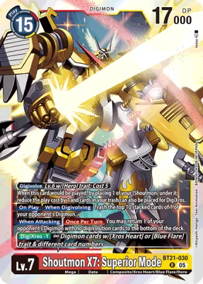 Shoutmon X7: Superior Mode, Digimon card BT21-030