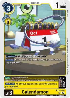 Calendamon, Digimon card BT21-041
