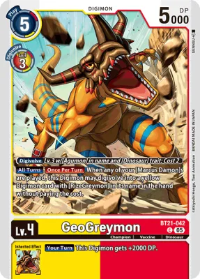 GeoGreymon, Digimon card BT21-042