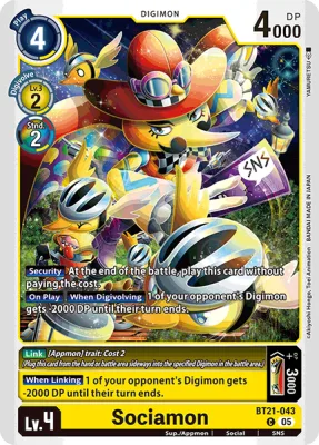 Sociamon, Digimon card BT21-043
