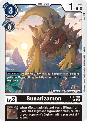 Sunarizamon, Digimon card BT21-055