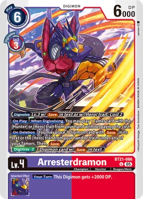 Arresterdramon, Digimon card BT21-066