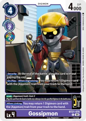 Gossipmon, Digimon card BT21-070