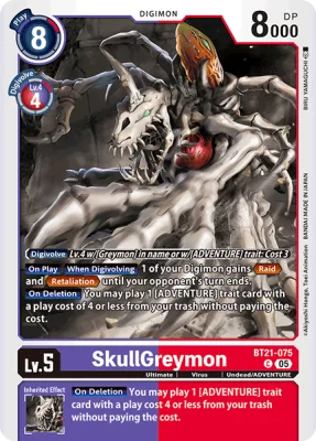 SkullGreymon, Digimon card BT21-075